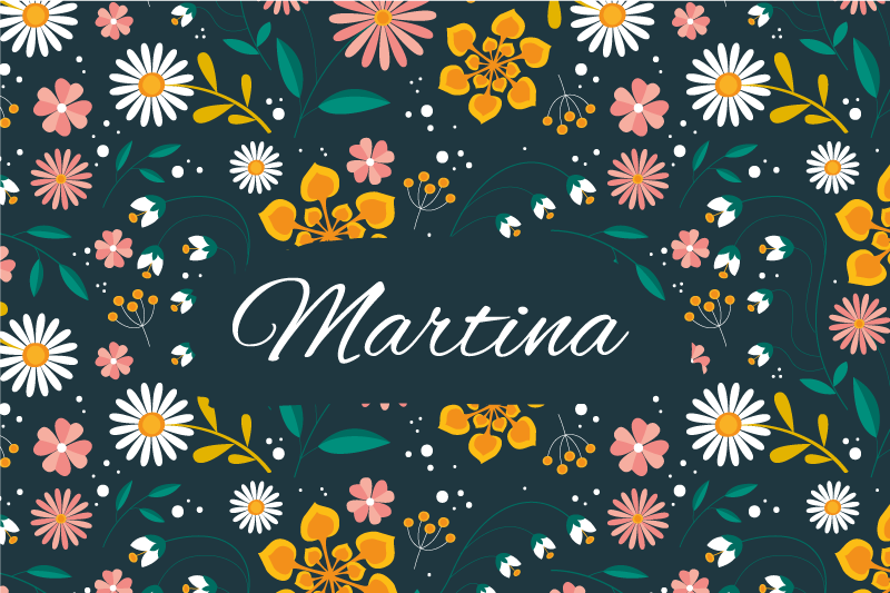 Organic colored flowers personalised placemats - TenStickers