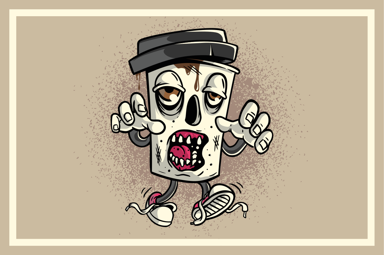 Coffee zombie graffiti original placemats - TenStickers