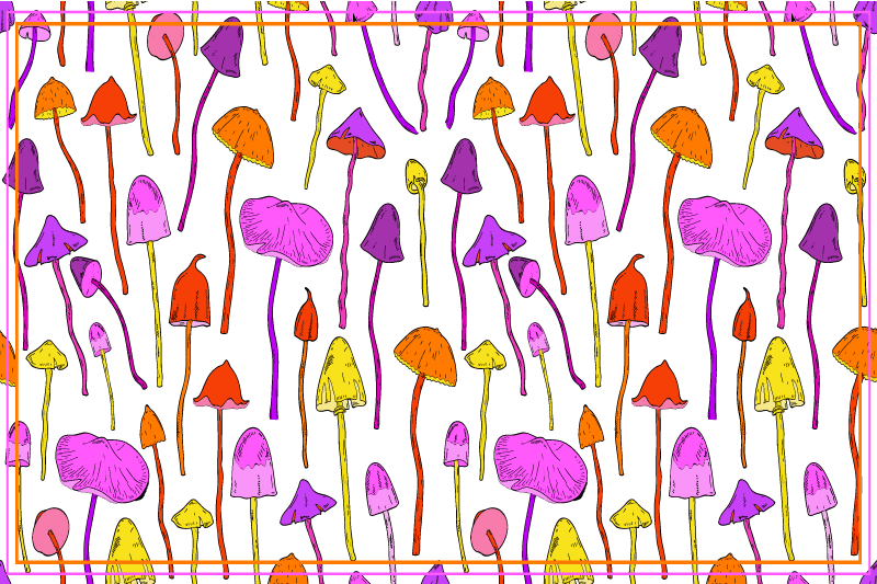 Original placemat colorful mushroom design - TenStickers
