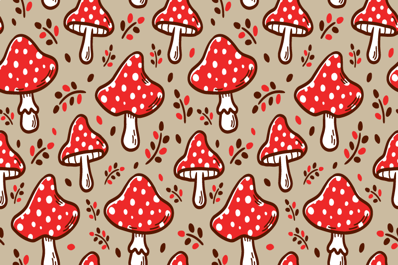 Original placemat red polka dot mushrooms - TenStickers