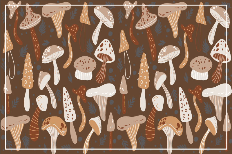 Original placemat with mushroom pattern surface - TenStickers