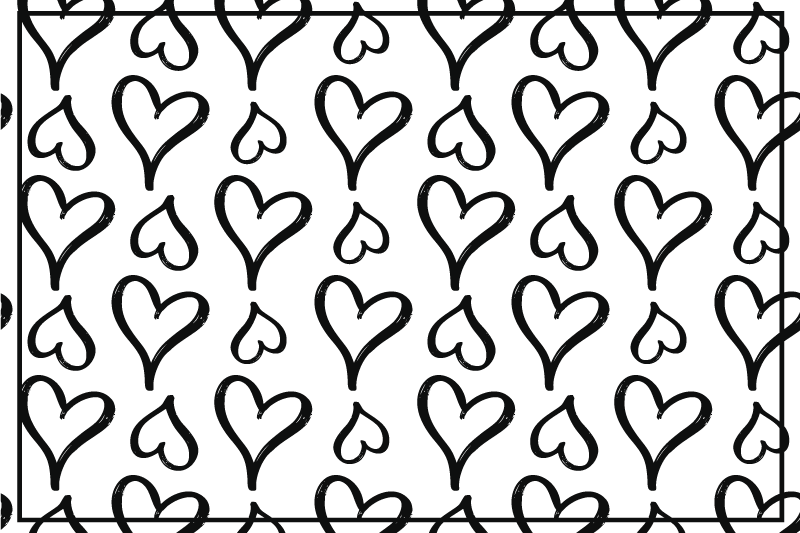 Children placemat hearts pattern fun - TenStickers