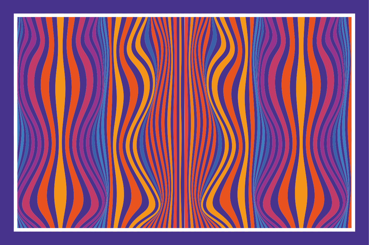 Psychedelic groovy lines original placemats - TenStickers