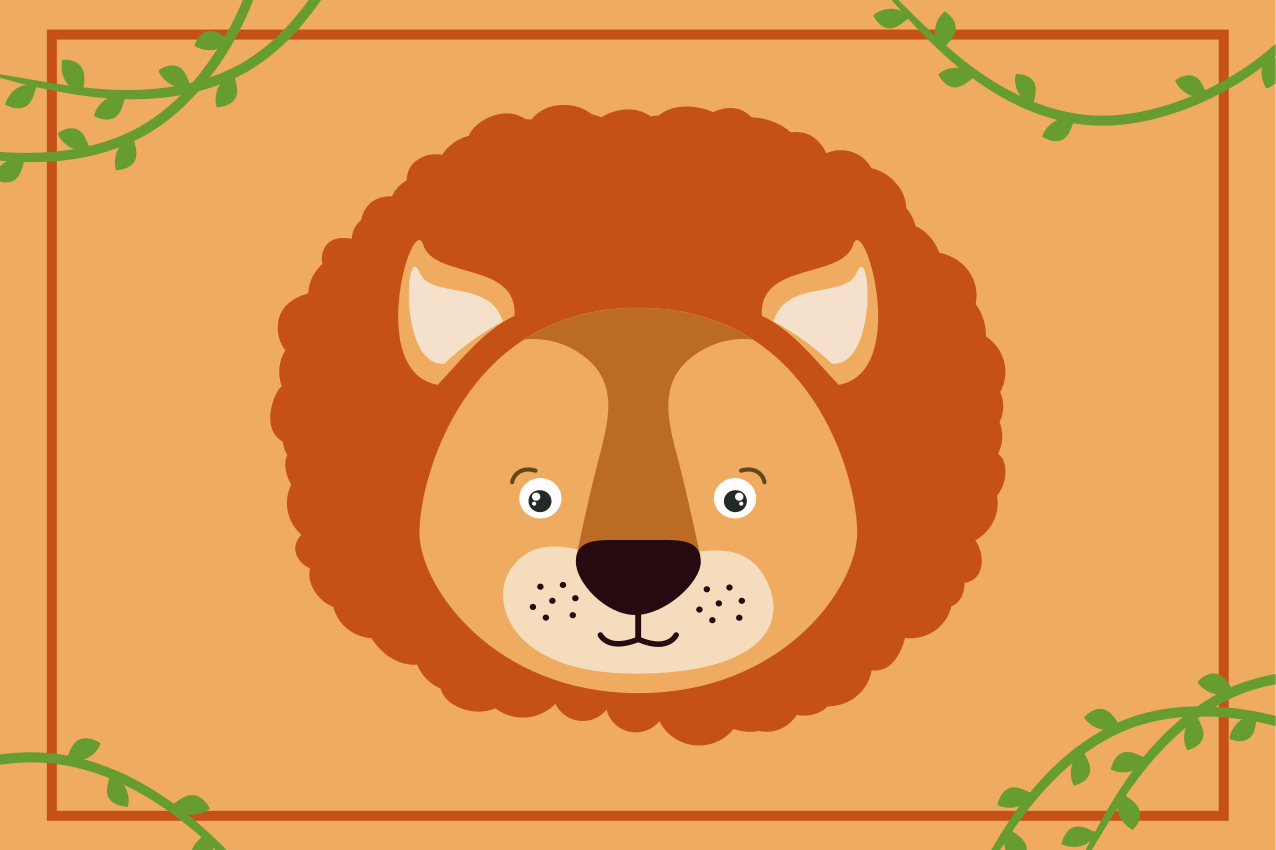 Children placemat adorable lion head - TenStickers
