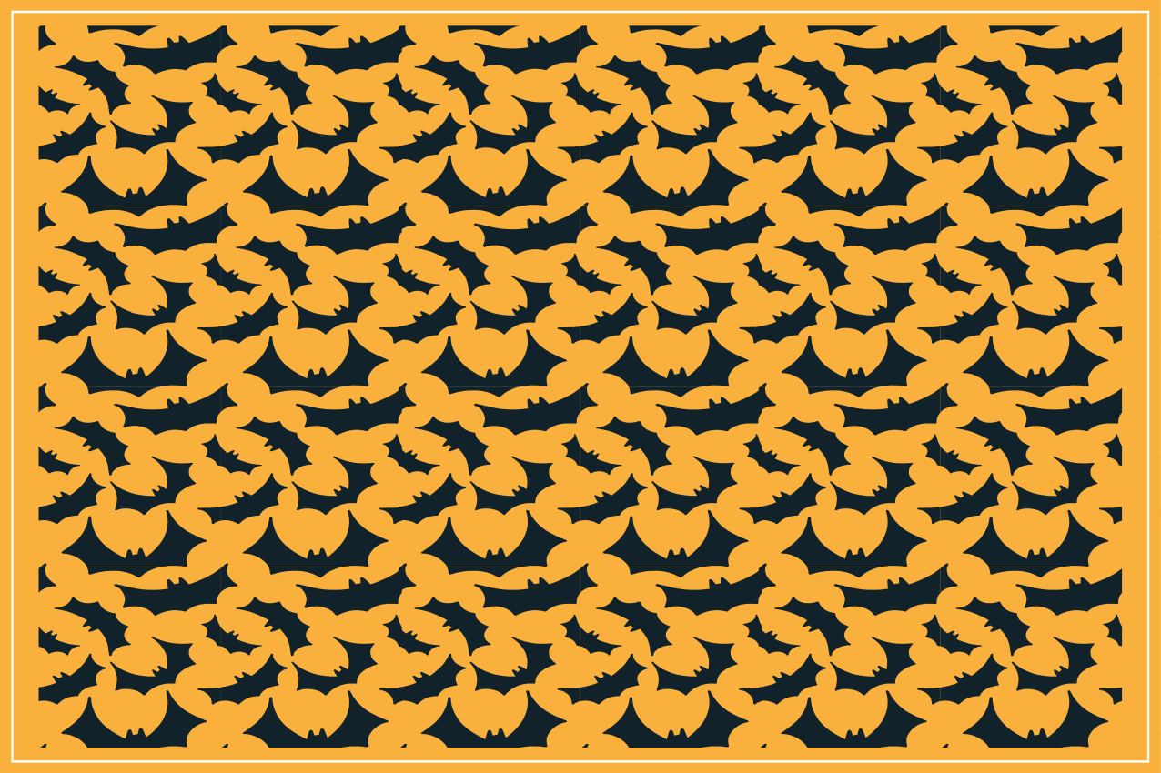 Halloween placemat bat pattern design - TenStickers