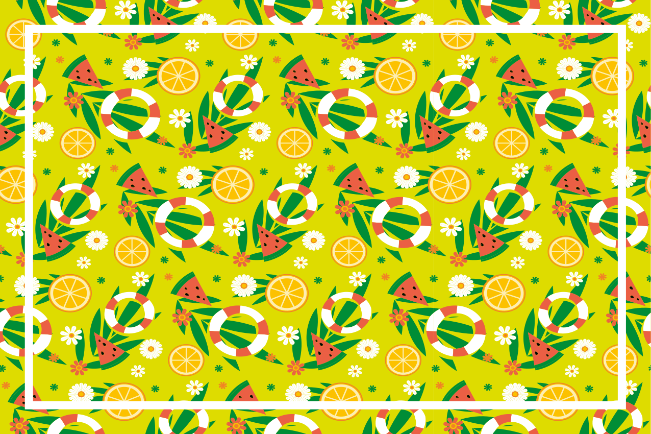 Flat summer items pattern Vinyl placemats - TenStickers