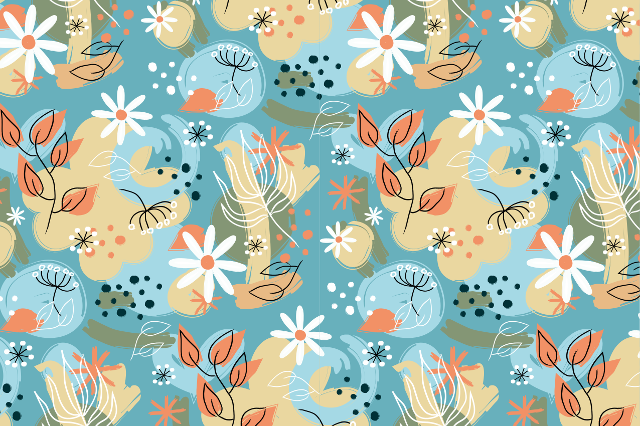 Modern placemat floral inspired table setting - TenStickers