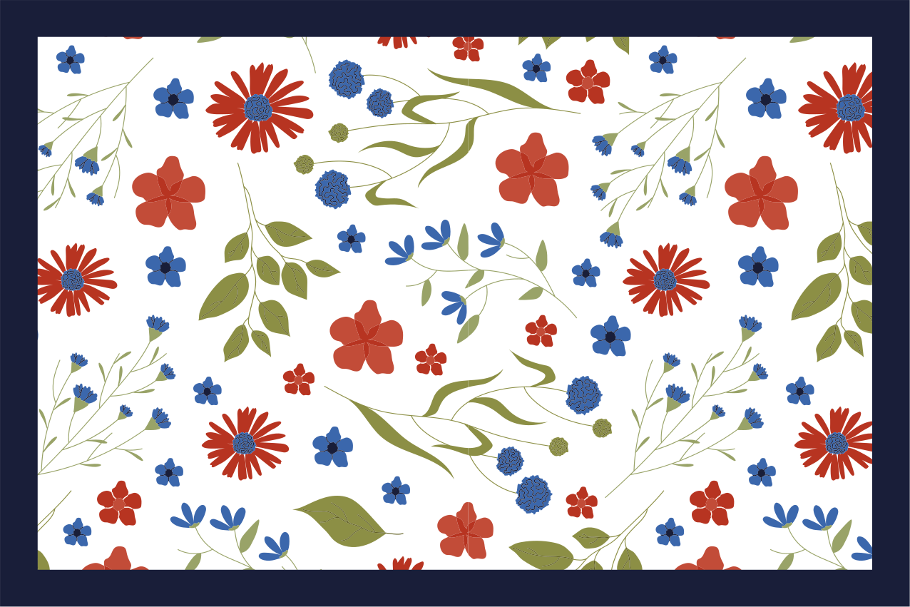 Children placemat floral pattern joy - TenStickers
