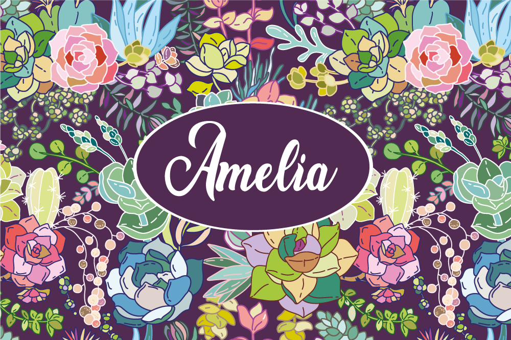 Personalisable placemat floral custom art - TenStickers