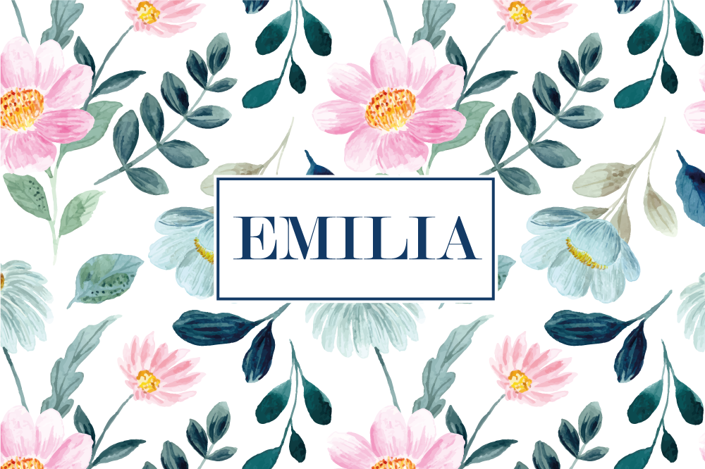 Flowers and leaves personalised place mat - TenStickers