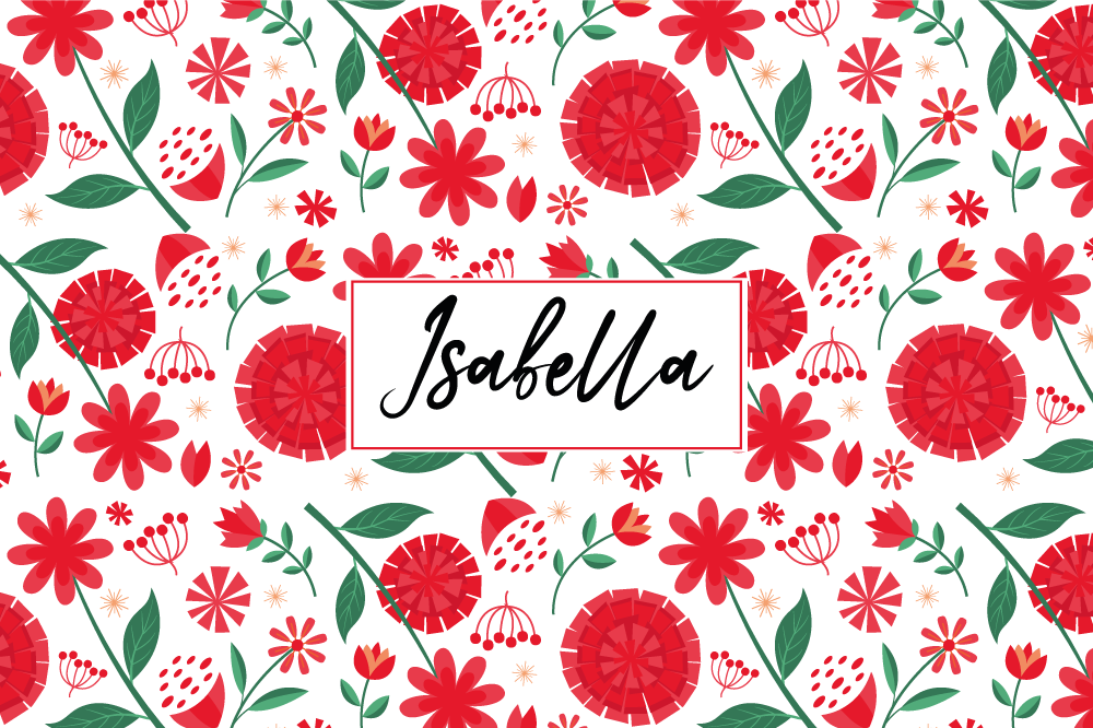 Personalisable placemat floral name design - TenStickers