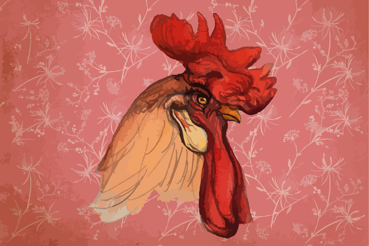 Original placemat rooster head design - TenStickers