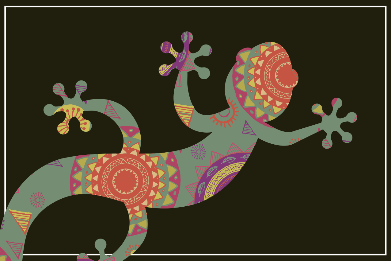 Original placemat with vibrant lizard design - TenStickers