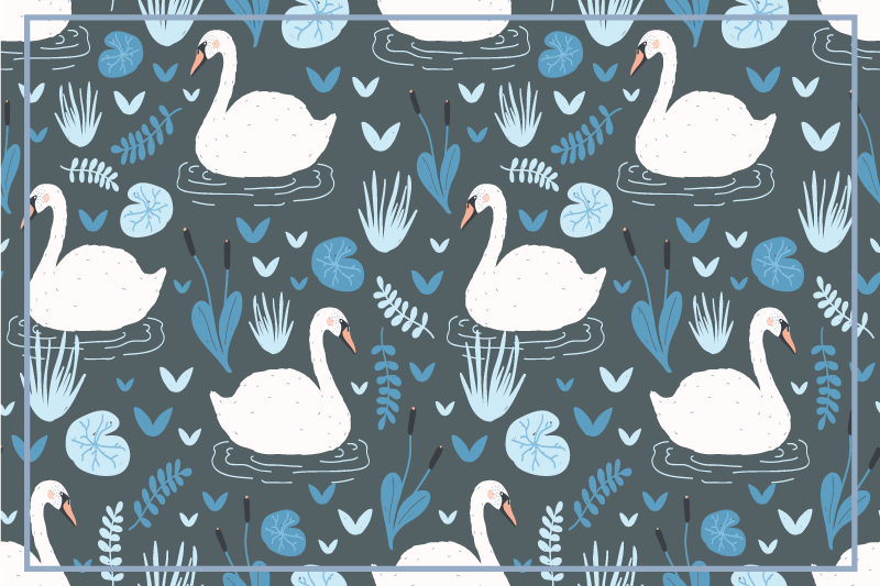 Original placemat swan patterned table mat - TenStickers