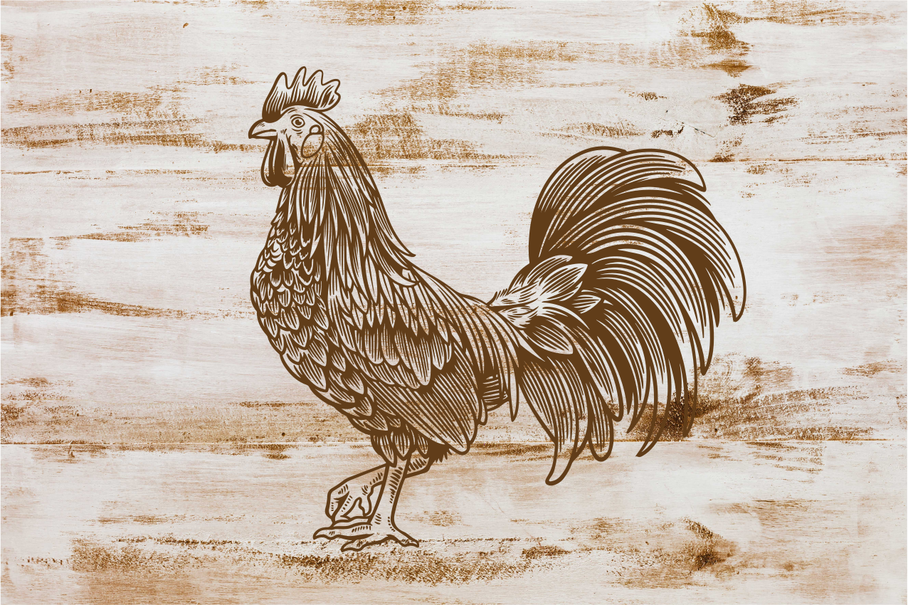 Modern placemat stylish rooster design - TenStickers