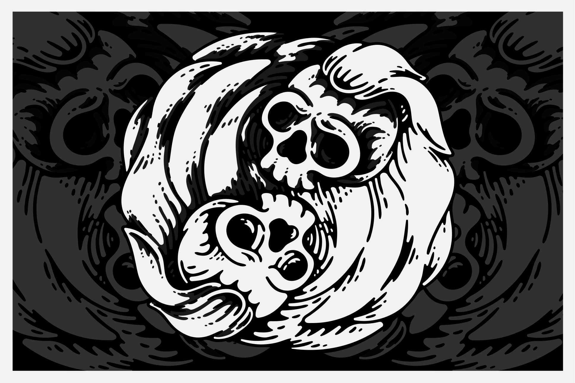 Halloween placemat skull embrace design - TenStickers