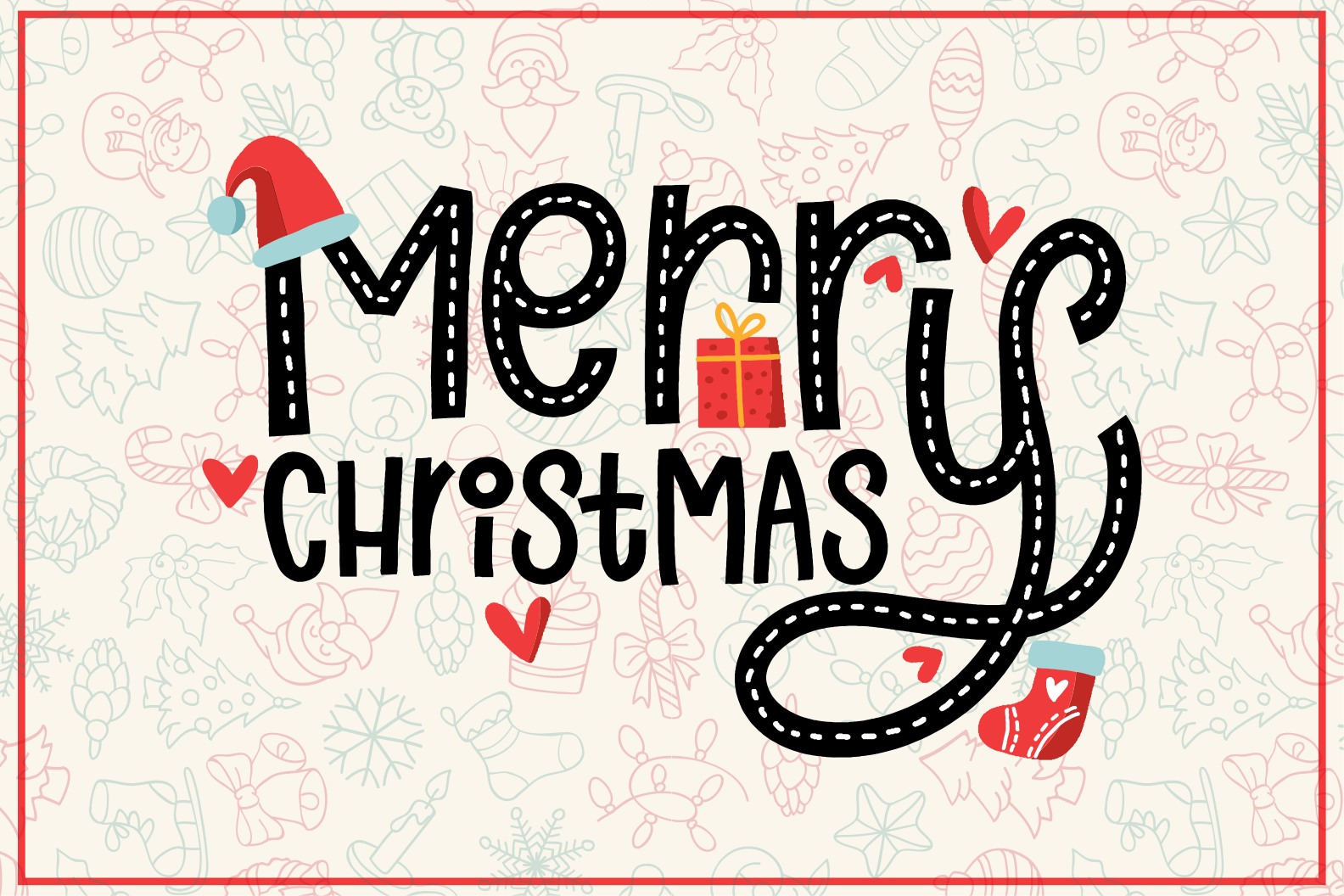 Christmas placemat merry christmas to all - TenStickers
