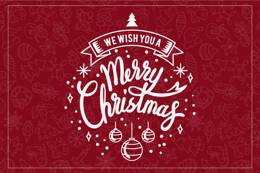 Red holiday greeting Christmas placemat - TenStickers