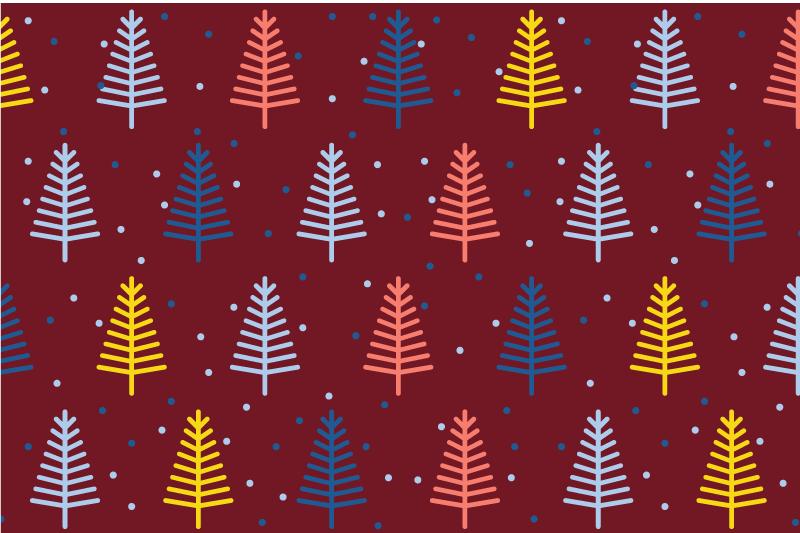 Christmas placemat colorful tree design - TenStickers