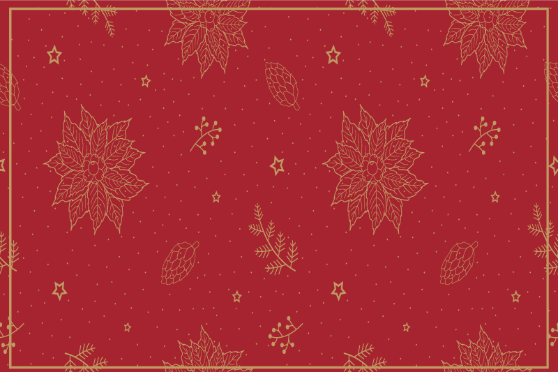 Christmas placemat with cheerful floral design - TenStickers