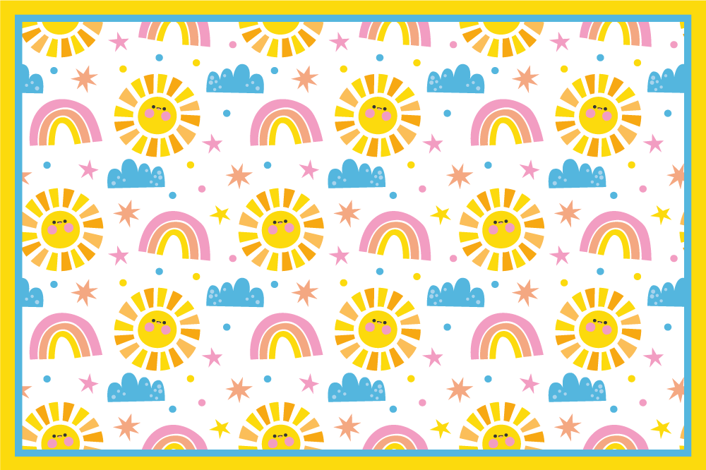 Children placemat sunny rainbow design - TenStickers