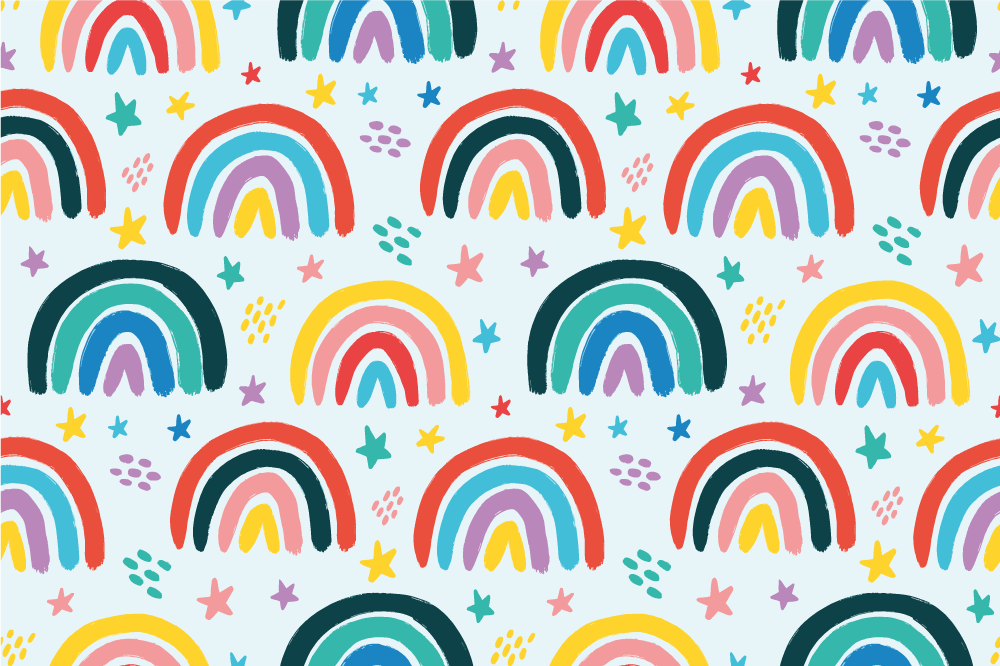 Children placemat with vibrant rainbow design - TenStickers