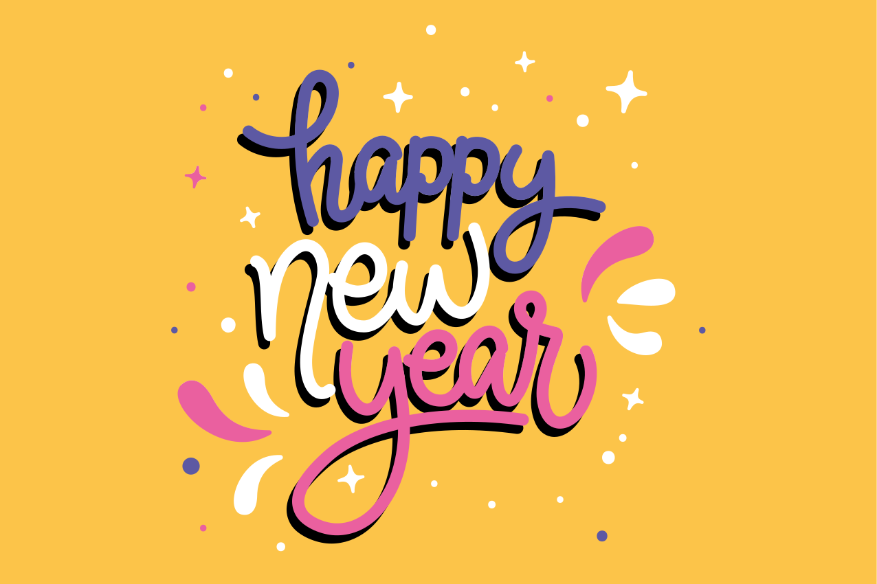 Christmas placemat with happy new year design - TenStickers