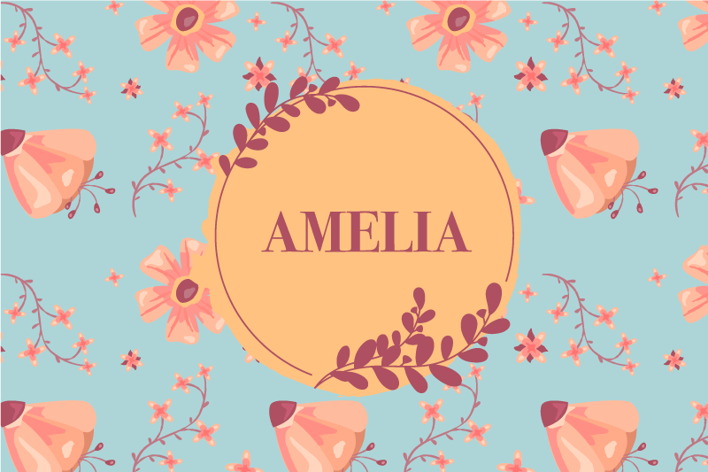 Personalizable placemat botanical personalized name - TenStickers