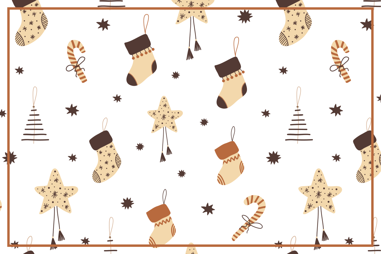 Christmas placemat with festive stockings design - TenStickers