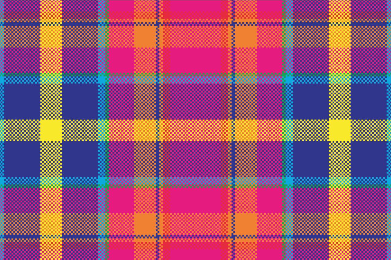 Colorful plaid pattern placemat - TenStickers