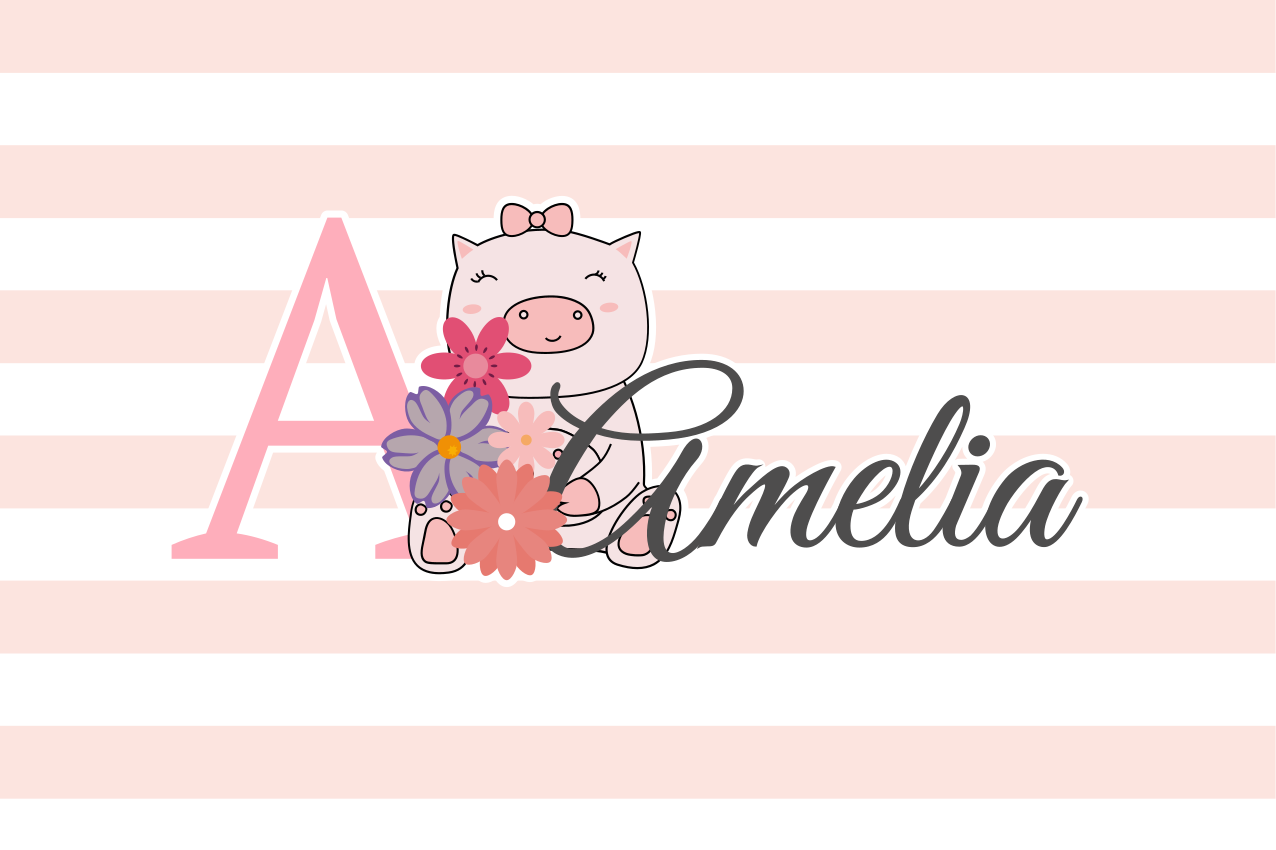 Children placemat with adorable piggy design - TenStickers