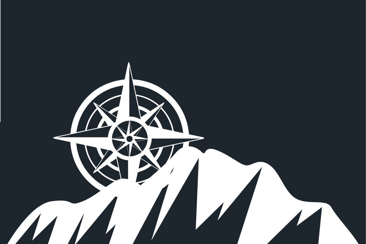 Placemat with quote mountain compass design - TenStickers