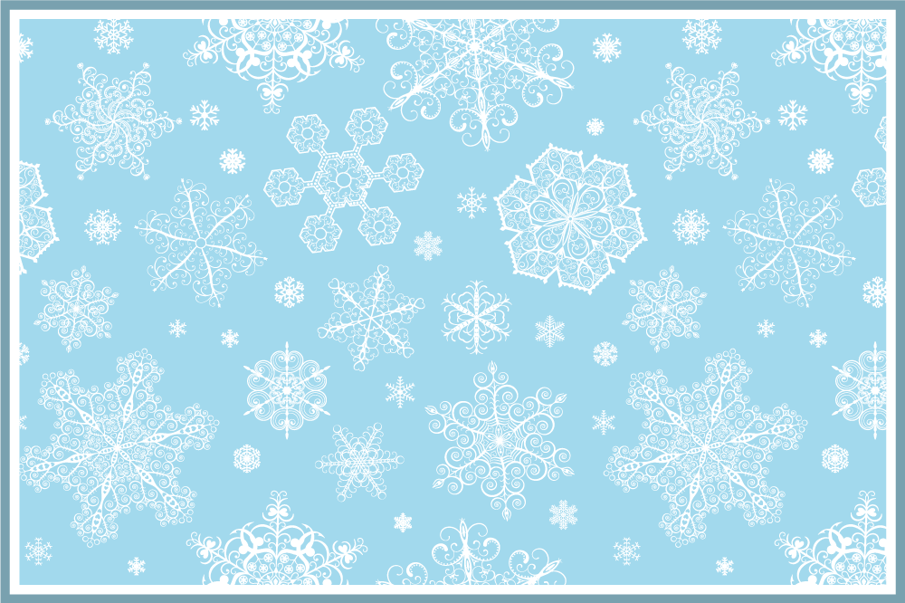 White snowflakes on blue Christmas placemats - TenStickers