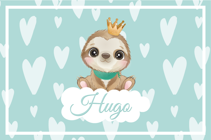 Children placemat with adorable sloth design - TenStickers