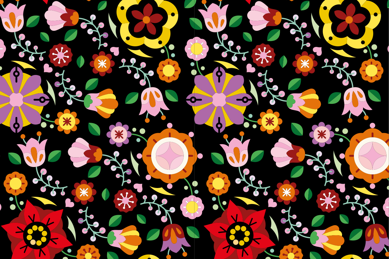 Original placemat vibrant floral design - TenStickers