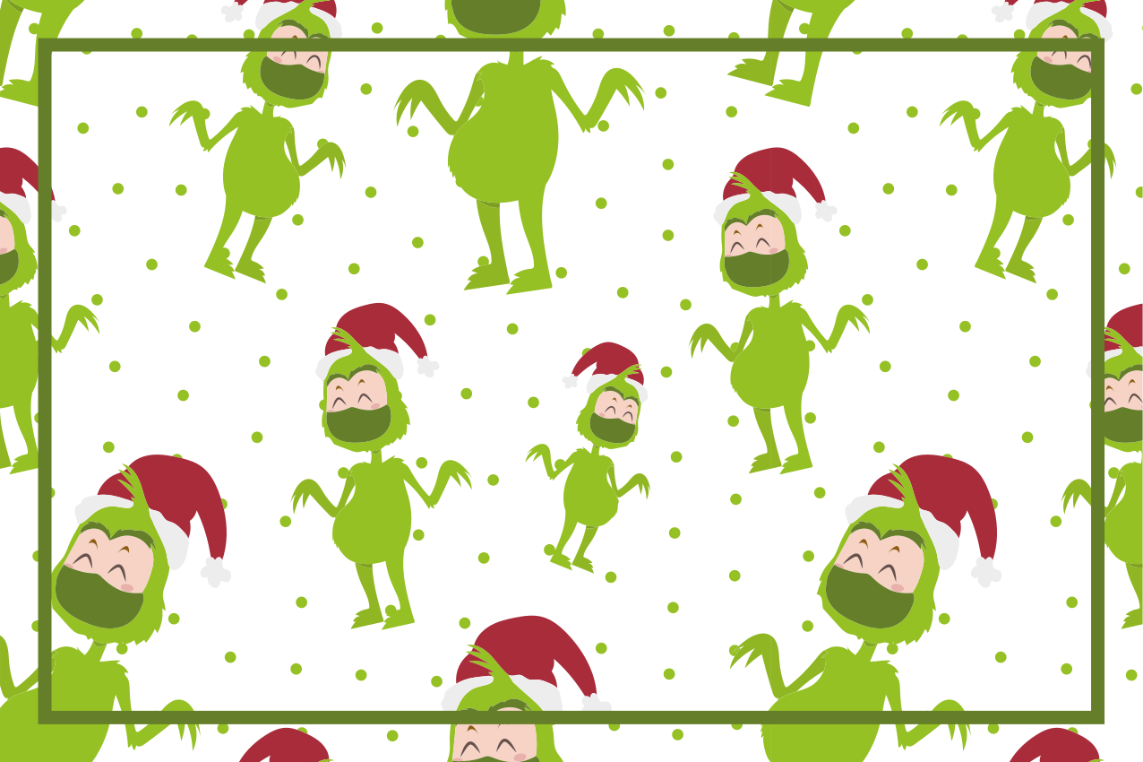 Christmas placemat featuring cheerful grinch characters - TenStickers