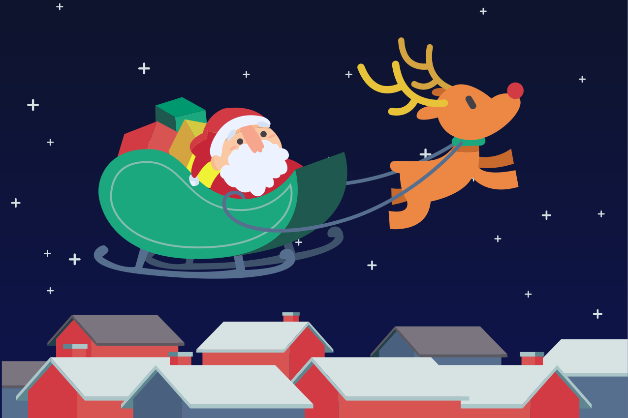 Christmas placemat santa's sleigh adventure - TenStickers