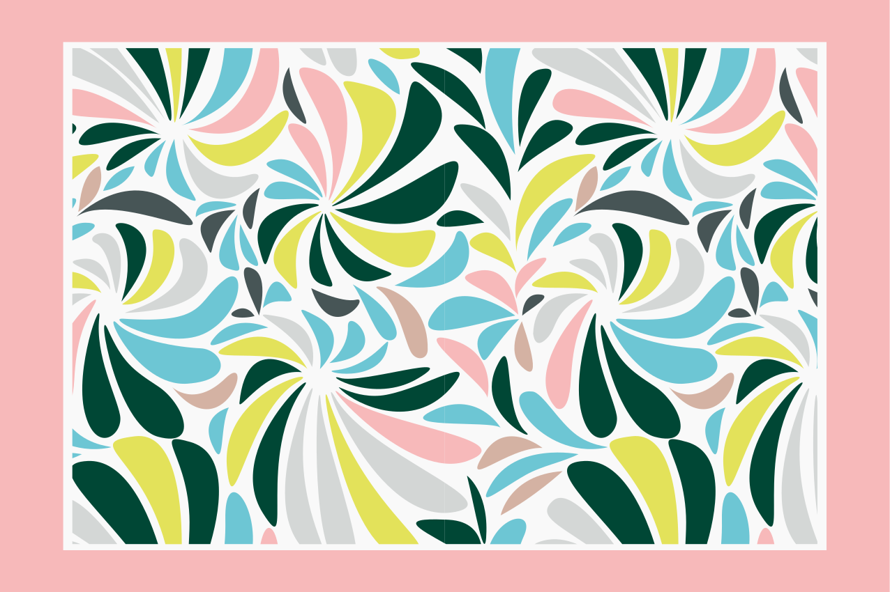 Chained colored feathers modern placemats - TenStickers