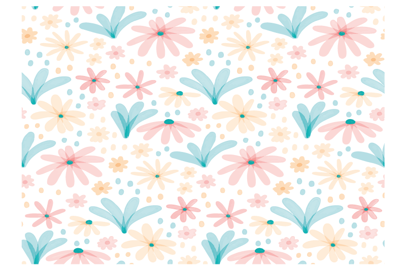 Original placemat in floral color patterns - TenStickers