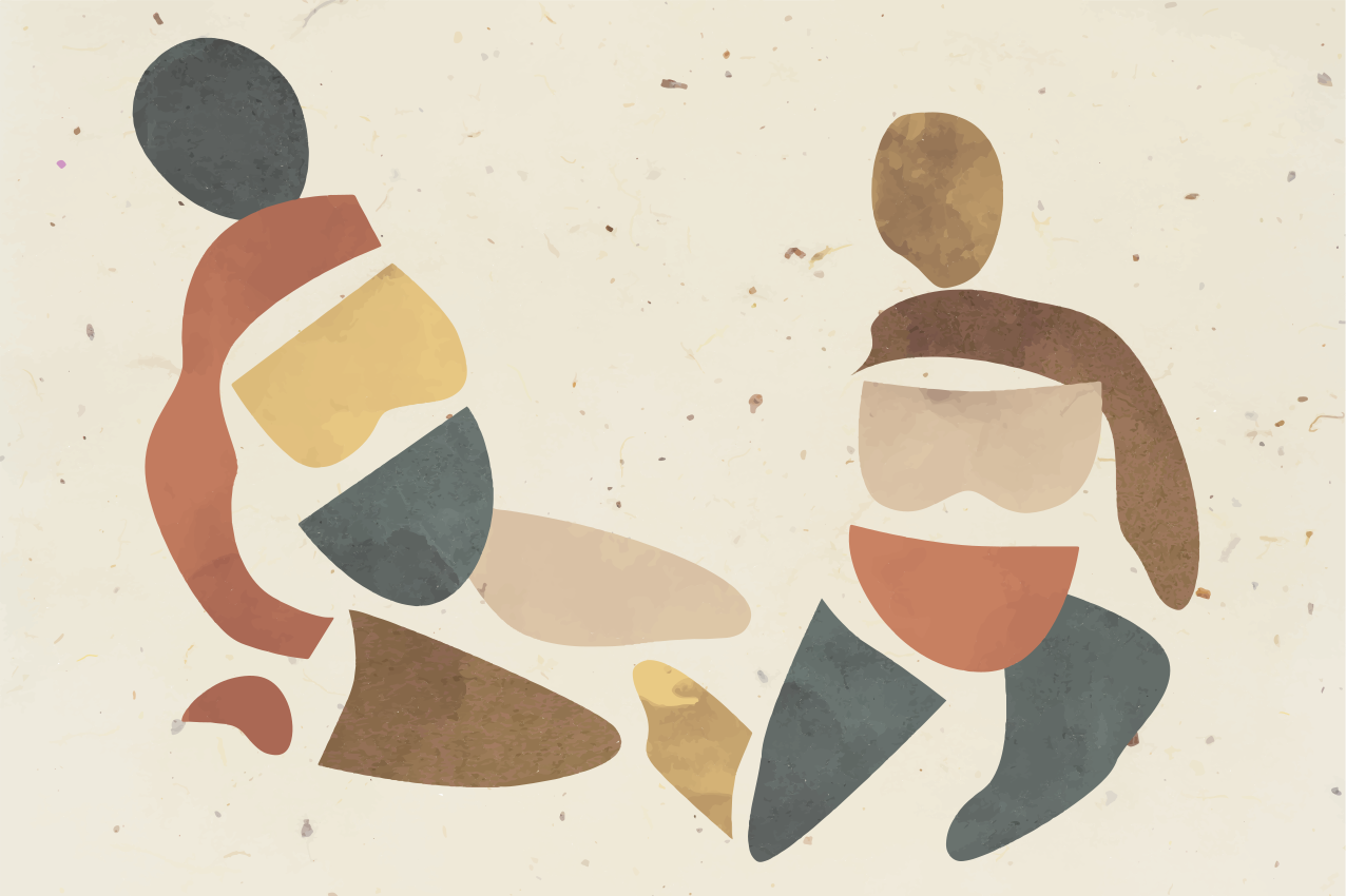 Abstract Human Figures modern placemat - TenStickers