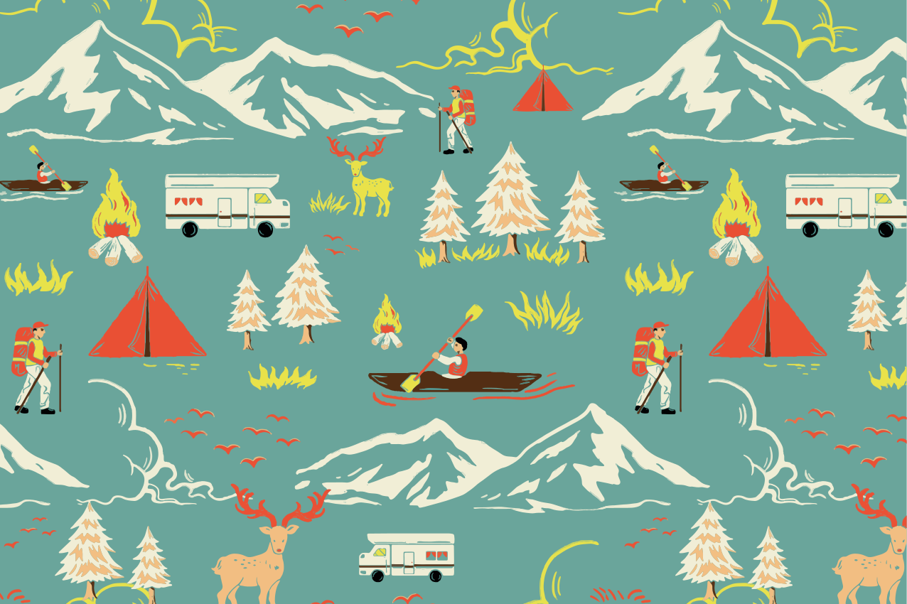 Children placemat outdoor adventure design - TenStickers