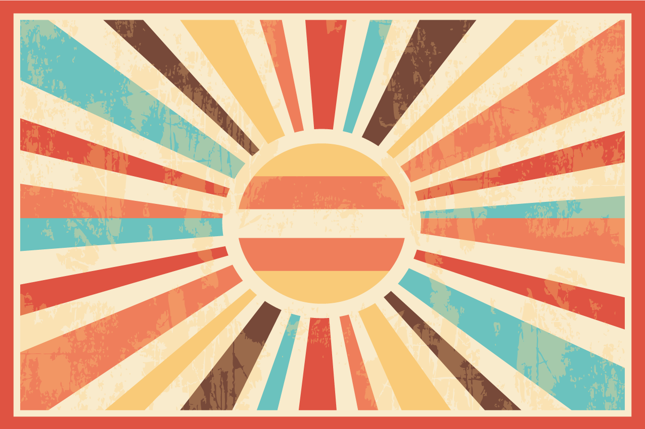 Modern placemat vibrant sunburst design - TenStickers