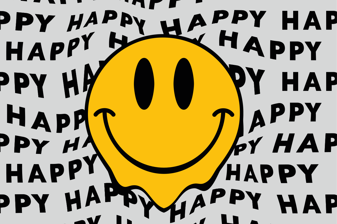 Placemat with quote happy smiley face - TenStickers