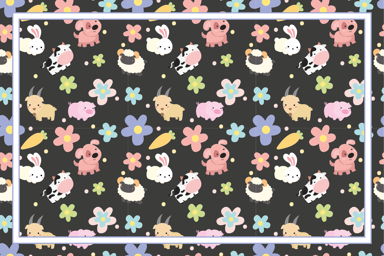 Children placemat with enchanting animal designs - TenStickers