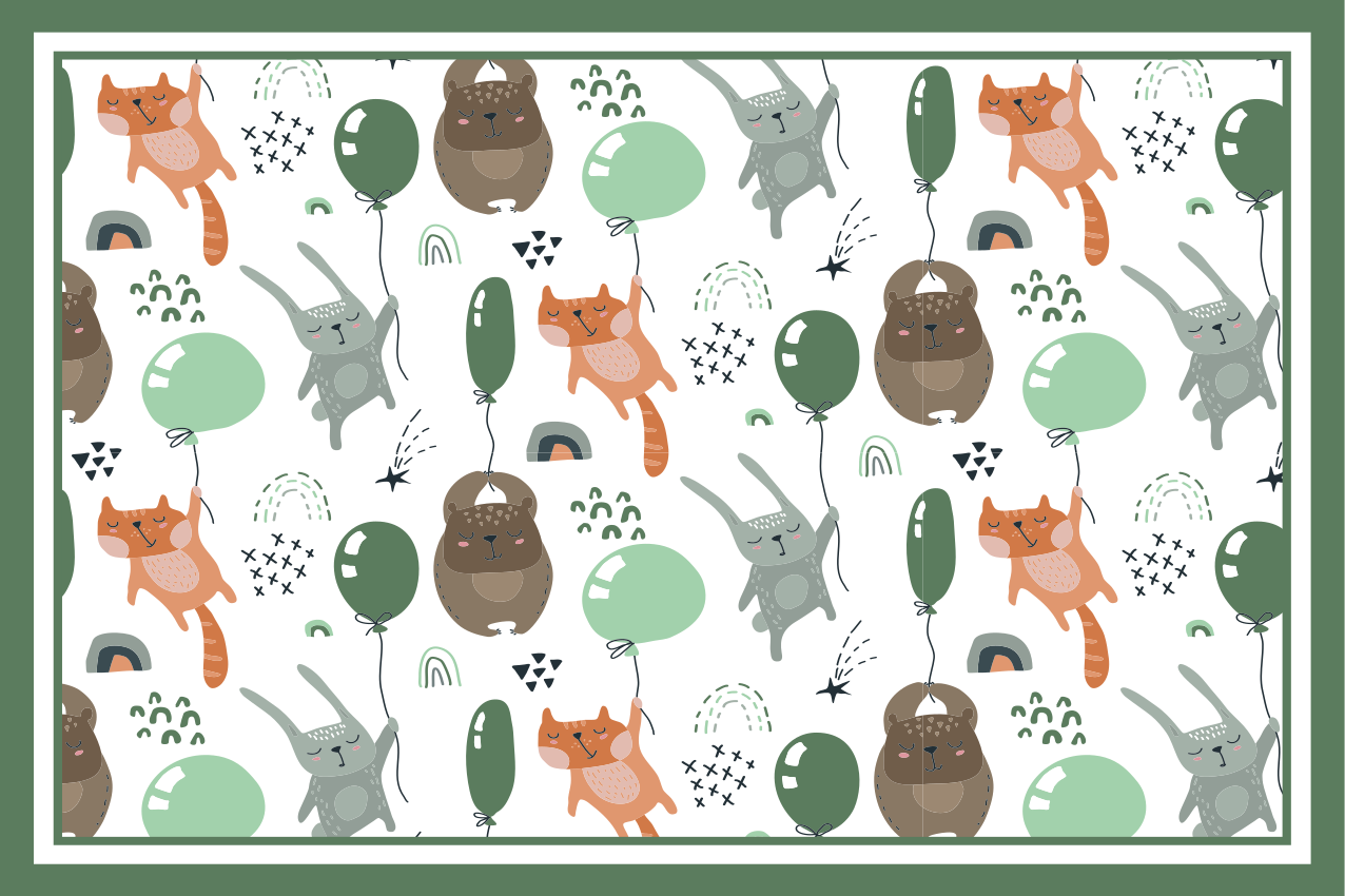 Squirrel Bear Cute Rabbit children placemats - TenStickers