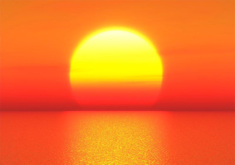 Modern placemat sunset horizon - TenStickers