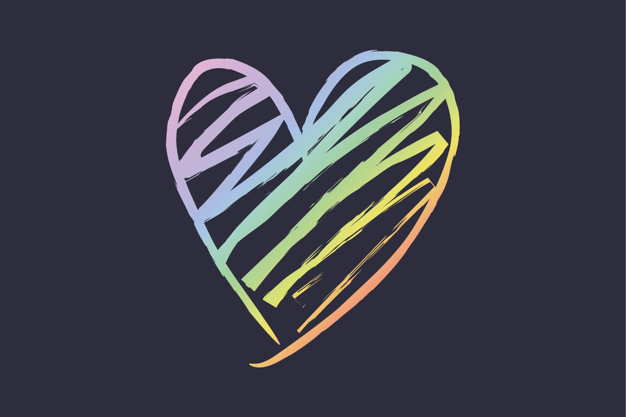 Rainbow holografic heart original placemats - TenStickers