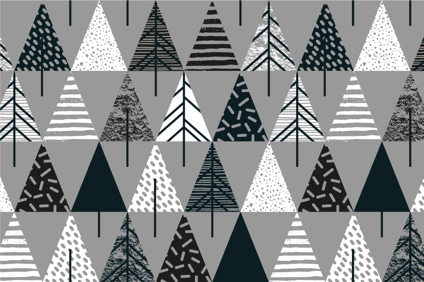 Christmas placemat with stylized pine tree design - TenStickers