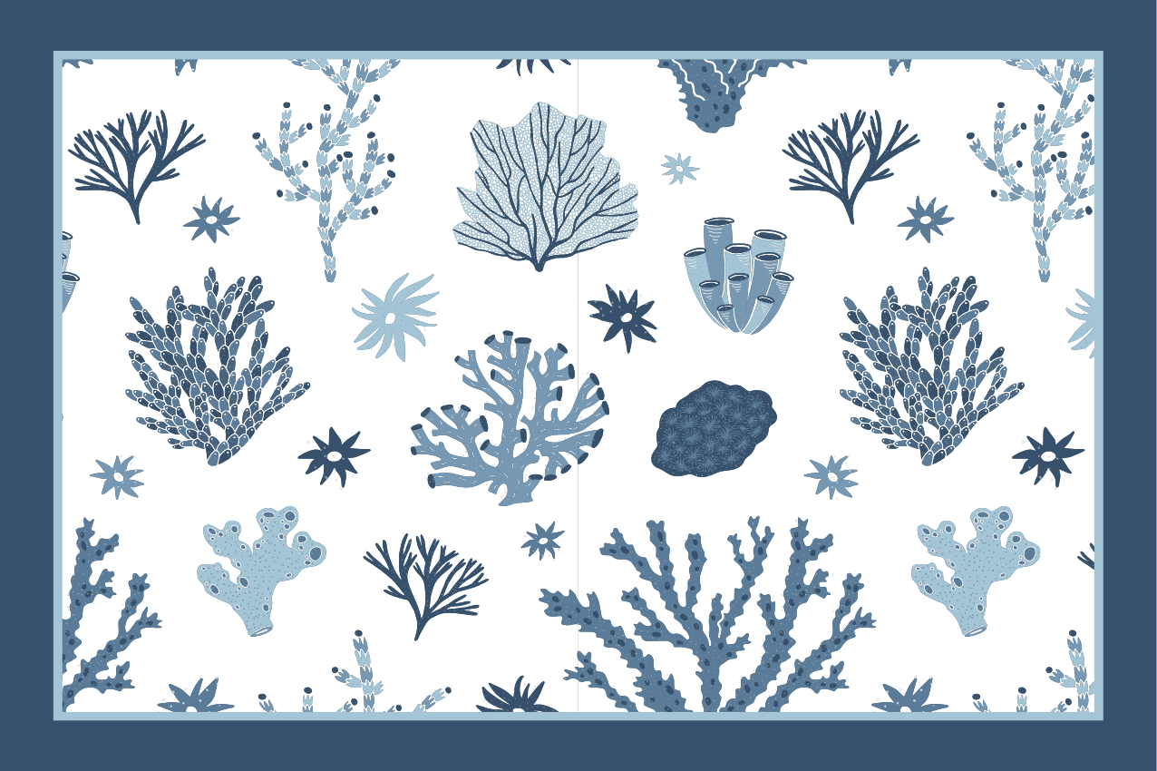 Modern corals Hampton style modern placemats - TenStickers
