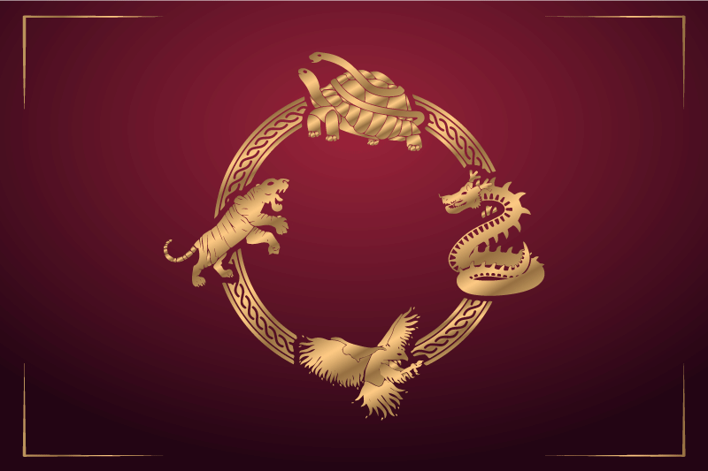 Original placemat golden animal symbols - TenStickers